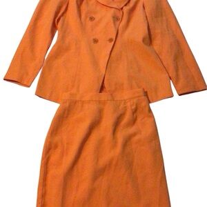 Tower Hill Elegant Orange Women's Jacket & Skirt Set Size 6